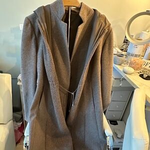 Soft Tan Hooded Coat